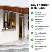 Fenêtre coulissante verticale en aluminium anti-moisissure et étanche avec isolation complète et quincaillerie hermétique pour comptoirs de magasins, villas et balcons