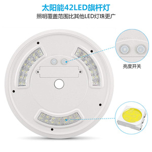 ไฟเสาธงพลังงานแสงอาทิตย์ 42 LED สำหรับตั้งแคมป์กลางแจ้ง พร้อมรีโมทคอนโทรล - Product Image 3