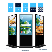 Kiosque d'affichage numérique vertical Android 11 Wifi de 55 pouces avec carte SIM, moniteur ultra large pour affichage numérique en public intérieur