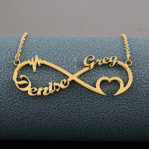 <span class=keywords><strong>Collana</strong></span> Infinity <span class=keywords><strong>personalizzata</strong></span> in acciaio inossidabile con più nomi di famiglia con nome placcato in oro catena da donna collane di gioielli - Product Image 2