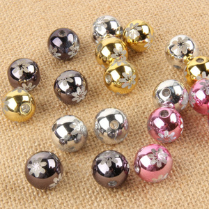 Acrílico prata chapeado colorido transparente redondo grânulos 18k ouro branco DIY Natal iluminação luminárias - Product Image 4