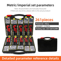 Kit de réparation de filetages de bloc moteur automobile manuel 261 pièces avec composants en acier inoxydable, emballage en mallette rigide, personnalisable OEM