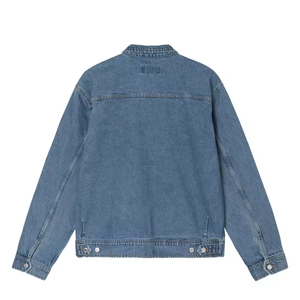 Chaqueta vaquera <span class=keywords><strong>azul</strong></span> personalizada para <span class=keywords><strong>hombre</strong></span>, chaquetas con cremallera de algodón informales de alta calidad, Chaquetas vaqueras de talla grande para <span class=keywords><strong>hombre</strong></span> - Product Image 2