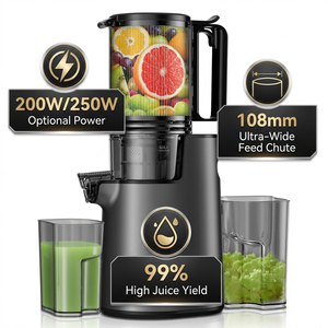 Exprimidor de frutas y verduras enteras con logotipo personalizado, exprimidor de masticación lenta, máquina extractora de exprimidor en frío eléctrica profesional de <span class=keywords><strong>Boca</strong></span> Grande - Product Image 2