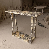 Table console en marbre Calacatta Viola faite à la main par KUMUSI FURNITURE, table d'entrée moderne