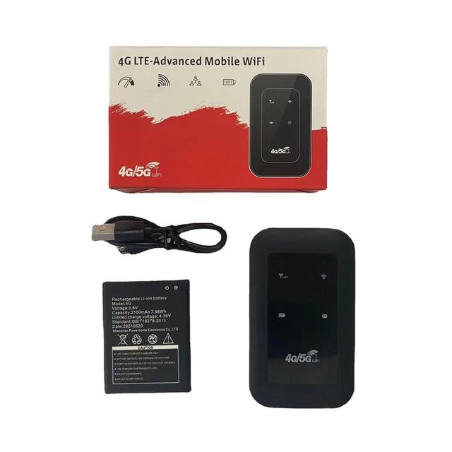 4G LTE Advanced Mobile WiFi Hotspot, Support Portable MiFi Device with 2100mAh Rechargeable Battery for Travel, Car, Outdoor