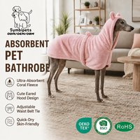 Peignoir de bain pour animaux de compagnie à oreilles d'ours, séchage rapide, absorbant, en polaire corail, couleur personnalisée pour grands chiens minces – Fournisseur d'usine