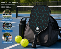 Ensemble de raquettes de pickleball personnalisées et portables avec housse, noyau en nid d'abeille imprimé sur mesure, épaisseur 13 mm, design tendance
