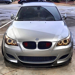 Bmw 5 Series E60 E61 Front Bumper Lip Splitter Piano Black Carbon Fiber Texture Abs Material 2005 2010 - Product Image 1
