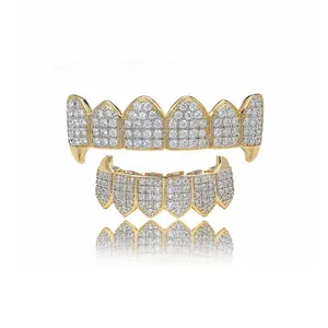 新到来的嘻哈尖牙金格与钻石石装饰你的牙齿嘻哈珠宝格里尔兹