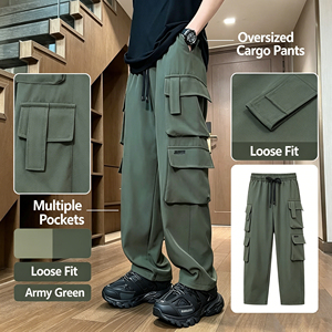 Custom Logo Men Waterproof Fleece <b>Lined</b> <b>Pants</b> Multi-pocket Straight Leg Thick Cargo Outdoor <b>Pants</b> - Product Image 3