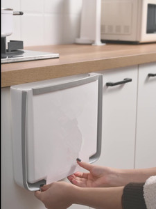 <span class=keywords><strong>Poubelle</strong></span> suspendue de cuisine pliable murale rectangulaire 9 <span class=keywords><strong>litres</strong></span> / 2,3 gallons portable en plastique écologique pour la maison et la salle de bain - Product Image 6