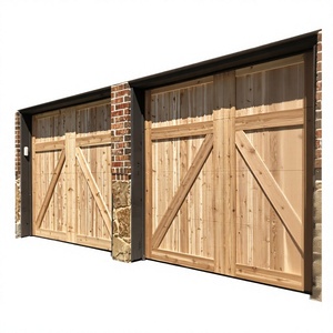 Nouvelle porte de garage simple 8x7 en teck massif, pliable, personnalisée, automatique, anti-effraction, intelligente, avec isolation supérieure, style ferme - Product Image 2