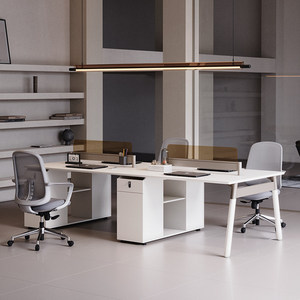 Postes <span class=keywords><strong>de</strong></span> travail <span class=keywords><strong>de</strong></span> <span class=keywords><strong>bureau</strong></span> en <span class=keywords><strong>bois</strong></span> <span class=keywords><strong>de</strong></span> qualité E0 pour 4/6 personnes, postes double face, sièges en cubicle, style minimaliste <span class=keywords><strong>blanc</strong></span>, luxe léger - Product Image 2