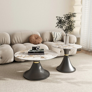 <span class=keywords><strong>Table</strong></span> basse en dalle de roche de haute qualité - Cadre en acier au carbone Utilisation multi-scènes pour salon Bureau Hôtel - Product Image 2