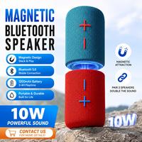 Mini-enceinte LED RVB vibrante bicolore avec mégaphone magnétique détachable, subwoofer domestique, haut-parleur étanche certifié FCC CE