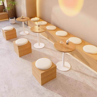 Meubles de restaurant modernes, banquette longue en cuir, ensemble table et chaises pour café, salon de thé, prix avantageux
