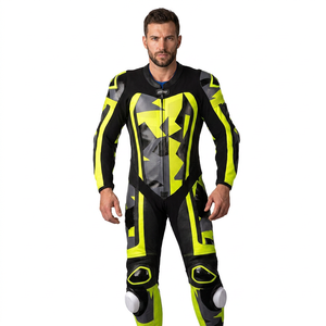 Combinaison de course moto pour homme OEM, en cuir, anti-UV, manches longues, broderie 3D, logo personnalisé, toutes saisons - Product Image 1