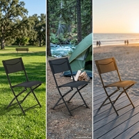 Chaise empilable en métal légère et polyvalente pour l'extérieur, le jardin, la plage, le bureau, le balcon
