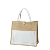 Sacs à provisions en toile de jute imprimée avec logo personnalisé, fourre-tout pour femmes, sacs en toile de jute avec poignées
