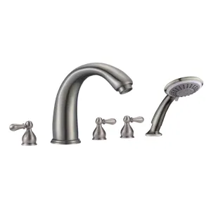 Trendy Items High Flow Cartridge 3 Handle 5 Holes Shower Bathtub Mixer Faucet Set