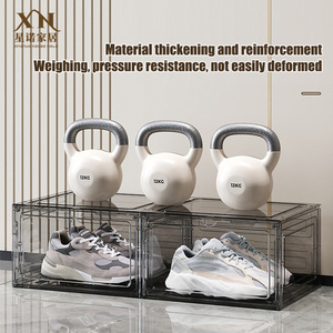 Hộp giày trong suốt PP từ bên mở Stackable Sneaker hiển thị tủ giày để lưu trữ - Product Image 3