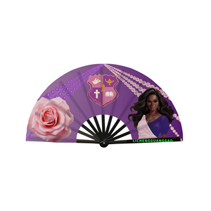 Grand ventilateur de sororité Phi Delta <span class=keywords><strong>Kappa</strong></span> de 33cm pour fille africaine Clack personnalisé Clapping Folding Clapper Carnaval Accessoire plastique Ventilateur à main - Product Image 3