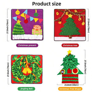 Tapis de renifflement pour animaux de compagnie, tapis d'entraînement, jouets interactifs pour chiens, tapis de renifflement carré pour l'alimentation par le nez, série de Noël - Product Image 5