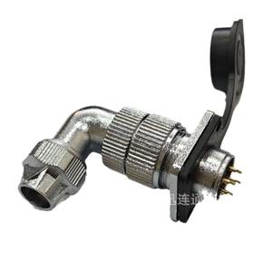 Prise et fiche d'aviation WF16 à angle droit, étanches, 2 à 10 broches, connecteur en cuivre plaqué or, alliage de zinc - Product Image 1