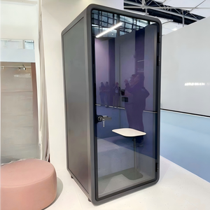 Modern Soundproof Office Pod With Glass Walls And <b>LED</b> <b>Lighting</b> For Office Use - Product Image 6