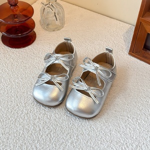 Scarpe da Ballo in Pelle Argento per Bambine, Suola Morbida per Uso Quotidiano e Spettacoli - Product Image 3