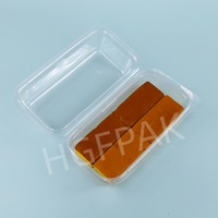 Boîte à hamburger carrée en plastique transparent jetable de 32 oz avec couvercle à charnière, boîte à pâtisserie transparente en RPET PET, conteneur alimentaire à emporter