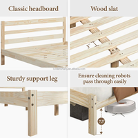 Cadre de lit en bois de pin massif au design moderne, durable, avec couleur personnalisable, toutes les tailles disponibles pour la maison, l'hôtel, le salon, la salle à manger