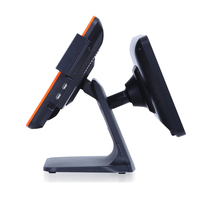 Sistema de punto de venta de pantalla táctil para restaurante, sistema Pos de mesa de 15 pulgadas, rotación de 360 grados, 2 ° cliente