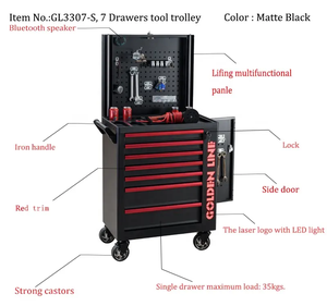 Chariot à outils roulant robuste en fer certifié ISO CE, capacité 350 kg, idéal pour garage et <span class=keywords><strong>atelier</strong></span> de réparation automobile, vente chaude, OEM/OBM - Product Image 4