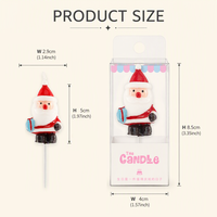 Bougie de Noël personnalisée OEM en forme de Père Noël, en cire de paraffine, pour décoration de gâteau et de fête de Noël