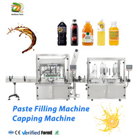Machine de capsulage de remplissage de bouteilles en plastique liquide entièrement automatique Ligne de conditionnement de remplissage de jus de café