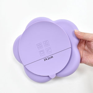 Assiette en silicone de qualité alimentaire pour bébé, plateau divisé à ventouse, antidérapant, pour l'alimentation des tout-petits, écologique, sans BPA - Product Image 4