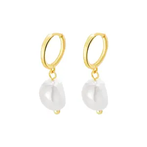 Limit order quantity Promotion sterling silver 925 Baroque natural pearl earring for women