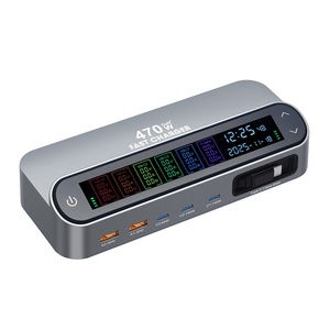 บริการ ODM สถานีชาร์จ GaN 470W สำหรับวางบนโต๊ะ 6 พอร์ต USB-C พร้อมสายชาร์จแบบยืดหดได้ สำหรับ <span class=keywords><strong>Xiaomi</strong></span> และ iPhone - Product Image 4