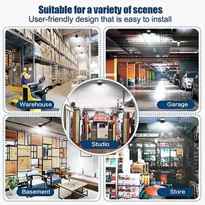 Lampe à lumière du jour LED déformable approuvée par l'ETL Luminaires de garage de stationnement haut de gamme pour atelier voiture garage bureau haute visibilité - Product Image 6