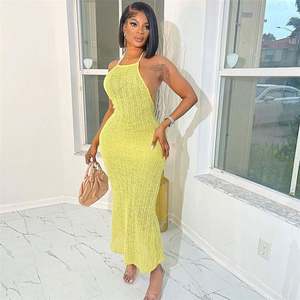 Großhandel charmante rücken freie asymmetrische Hals Split schlanke Pailletten Abendkleid Frauen Dinner Party Prom Maxi rosa Abendkleider - Product Image 3