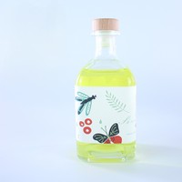 Bouteille en verre vide personnalisée, carrée, mate, 300 ml, avec bouchon en liège, pour gravure et sérigraphie, idéale pour jus de fruits, vin, tequila, liqueurs et autres boissons.