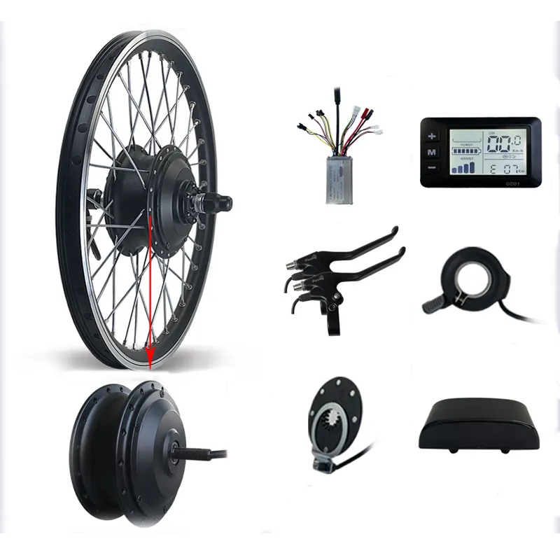 MAXFORD Kit konversi sepeda gunung, peralatan berkendara Depan Kit Motor bergigi tanpa sikat baterai Lithium retro fit 36V 250W tampilan LED