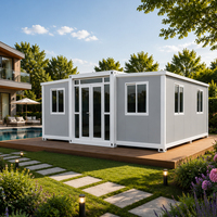 Maison mobile modulaire extensible imperméable de 20/40 pieds, maison préfabriquée en conteneur, 3 chambres, maison miniature de luxe avec cuisine