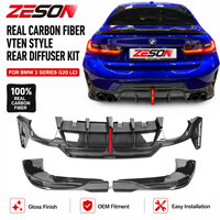 Difusor de Parachoques Trasero Estilo VT de Fibra de Carbono Real para BMW Serie 3 G20 G28 LCI M Sport M340i 2023-2026, Kit de Carrocería