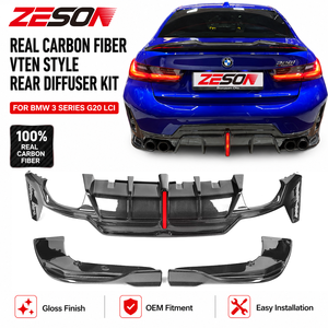 Diffusore Posteriore in Vera Fibra di Carbonio Stile VT per BMW Serie 3 G20 G28 LCI <span class=keywords><strong>M</strong></span> Sport M340i 2023-2026 Kit Carrozzeria - Product Image 1
