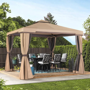 Tentes d'événement Offre Spéciale Gazebos <span class=keywords><strong>de</strong></span> patio Double Top <span class=keywords><strong>3x4</strong></span> m <span class=keywords><strong>Abri</strong></span> d'auvent <span class=keywords><strong>de</strong></span> gazebo <span class=keywords><strong>de</strong></span> patio avec parois latérales <span class=keywords><strong>de</strong></span> filet pour la fête <span class=keywords><strong>de</strong></span> pelouses d'arrière-cour - Product Image 5
