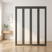 LEAWOD Nouvelle conception de porte patio pliante, vente en gros, porte coulissante pliante extérieure en aluminium à double vitrage pour balcon