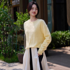 Maglione Pullover <span class=keywords><strong>Donna</strong></span> DONYI Stile Coreano Invernale in Cashmere e Lana Lavorato a <span class=keywords><strong>Maglia</strong></span> 12GG Senza Cuciture con Collo Tondo - Product Image 1